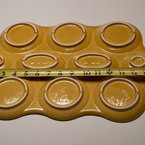 Midcentury Yellow Ceramic Condiment Platter - Picture 11 of 13
